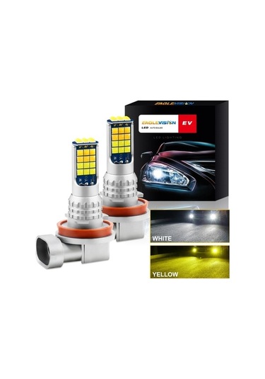 Ebitda 2 Adet V6 H11 Dc9-36v 30w 3000lm Ip65 Araba Led Çift Renkli Sis Lambası, 30led Smd-2525 Diğer