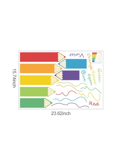 Yaozixia Kendin Yap Duvar Çıkartmaları Renkli Kalemler Şekilli Tema Erkek Çocuk Odası Duvar Çıkartmaları Çıkarılabilir Vinil Duvar Sanatı Dekoru Ev Anaokulu Kreş Dekorasyonları Çok Renkli