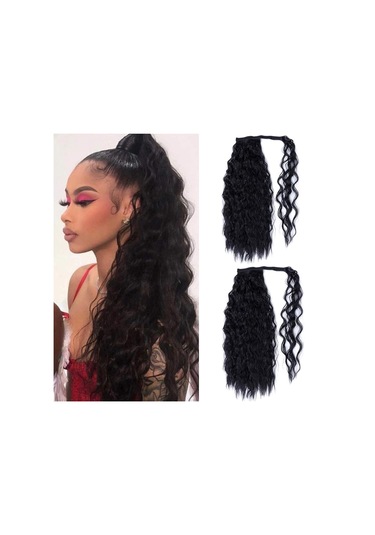 Kadınlar İçin 2 Siyah Kıvırcık Peruk