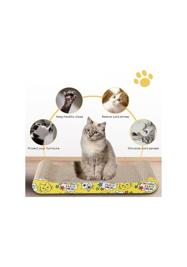 Suntek Kedi Tırmalayıcı Karton Yuva Tırmalama Kemik-44x20.5x5.5cm