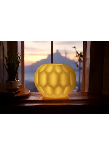 Fener Mum Petek Krem Kavun Kokulu Dekoratif Mum