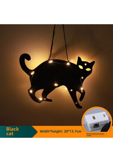 Yifomall Halloween Kedi Figürlü Led Işıklı Süs, Akrilik Kabuk, Ip44 Koruma, Parıltı Efekti, 4.5v Pil Dahil, Ev Dekorasyonu İçin Korku Atmosferi Oluşturucu Açıkartma