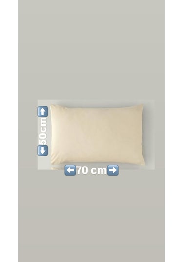 50x70cm 2adet %100 Cotton Yastık Kılıfı Krem