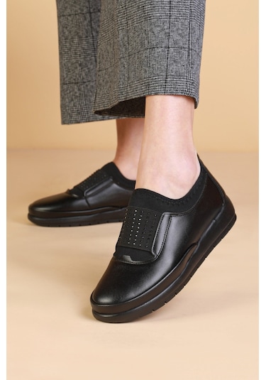 Yağlıoğlu Lofty 001453 Oropedik İçi Hakiki Deri Günlük Kadın Ayakkabı Siyah