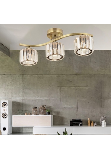 Tufty 3Lü Eskitme Kristalli Modern Yatak Odası Salon Kristal Avize