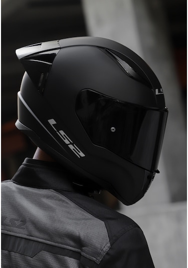 Ls2 Rapid Race Siyah Camlı Kapalı Motosiklet Kaskı Mat Siyah
