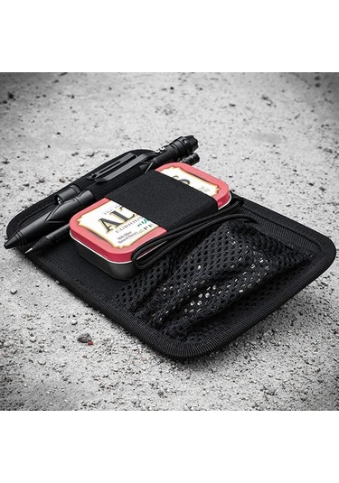 Hangfox Siyah Nilon Taktik Çanta İç Inserti - Modüler Ağızlı Çantalar İçin, El Feneri, Kalem, Anahtar Vb. Küçük Eşyalar İçin Organizatör Panel 19x13cm