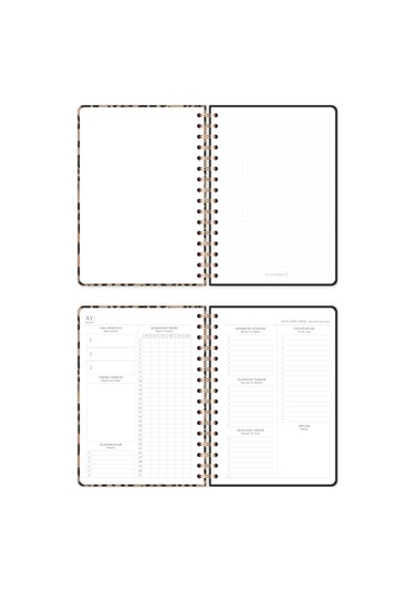 A5 Spiralli Süresiz Planlayıcı Ajanda Leopar - 15x21 Leopar