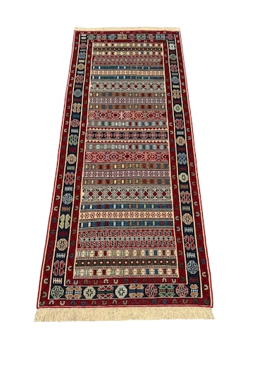 El Dokuma Sıfır İran Sumak Kilimi 84x200 Yün Yolluk