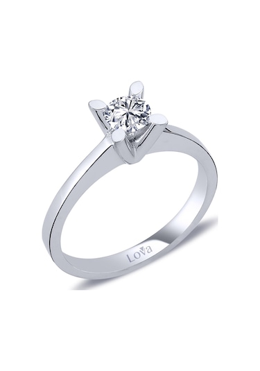 Lova D Renk 0,41 Karat Pırlanta Tektaş Yüzük - Hrd - 1010139