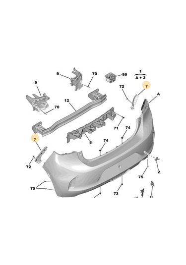 Opel Corsa F Arka Tampon Braketi Sağ Mette Marka 754k5336