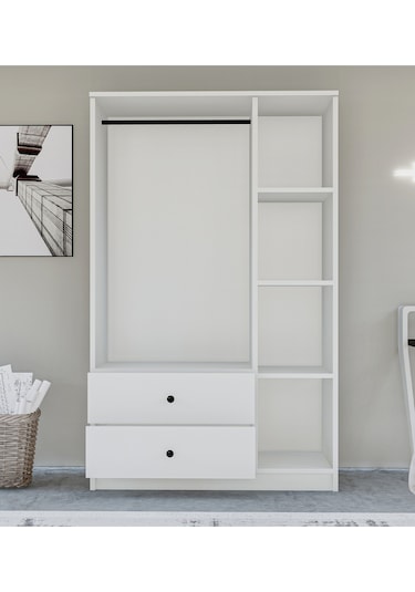 Metalia Gm 853 Home 3 Kapılı 2 Çekmeceli Düğme Kulplu Aynalı Gardırop
