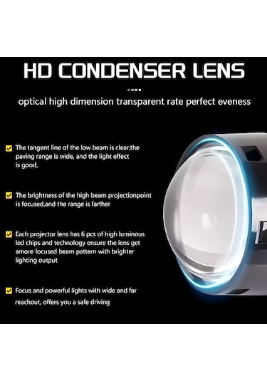 Otoçizgi 2,5 İnç Bi Led Lens Projektör Farı