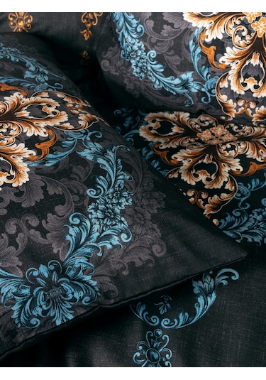 Cotton Box Palace Saten Çift Kişilik Nevresim Takımı Dorhan Siyah
