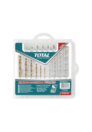 Total 16 Lı Matkap Ucu Ve Bits Seti