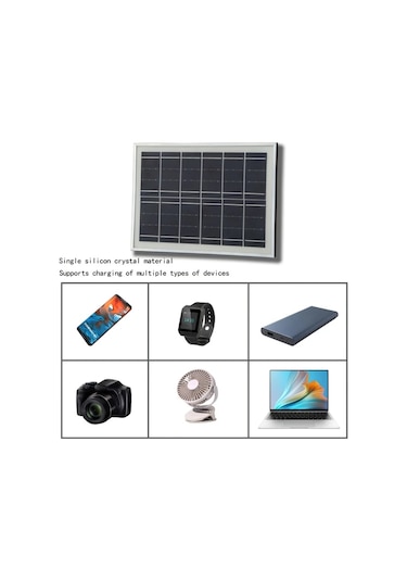 Honeybeeshop 1pc Taşınabilir Güneş Şarj Cihazı 4 Usb Port 5m Kablo Güneş Paneli Kamp Yürüyüş Ev Kullanımı Altın