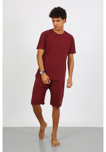 Akbeniz Erkek Pamuk Lakost Alt Üst Kaprili Pijama Takım Bordo 6872 Bordo