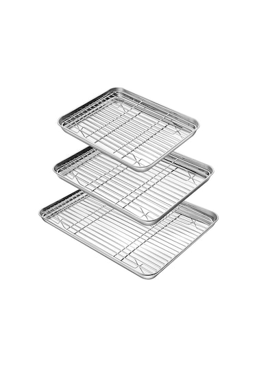 Xurunkeji Çıkarılabilir Soğutma Raflı Paslanmaz Çelik Fırın Tepsisi Yapışmaz Cips Sepeti Fırın Kabı Izgara Barbekü Tepsisi Aksesuarları, B Gümüş Xurunkeji Çıkarılabilir Soğutma Raflı Paslanmaz Çelik Fırın Tepsisi Yapışmaz Cips Sepeti Fırın Kabı Izgara Barbekü Tepsisi Aksesuarları, B Gümüş