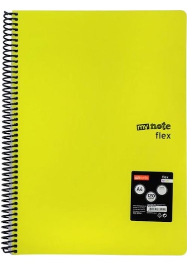 Mynote Flex Neon A4 120 Yaprak Spiralli Çizgili Defter
