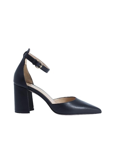 Poletto Hakiki Deri Sıyah-altın Ayakkabı Stiletto 9839 60 V2-2421 Siyah