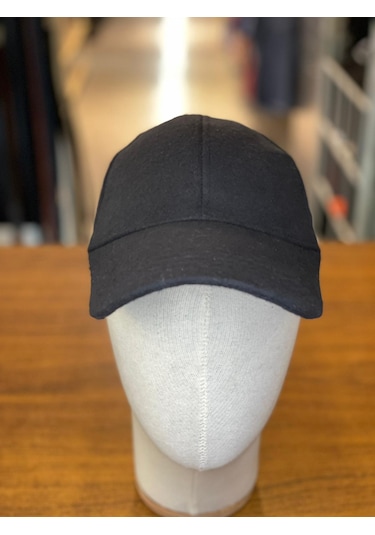 Kaşe Yünlü Kumaş Kışlık Cap Şapka Siyah