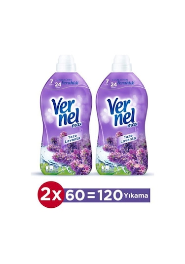 Vernel Max Taze Lavanta Çamaşır Yumuşatıcısı 2 x 1440 ML