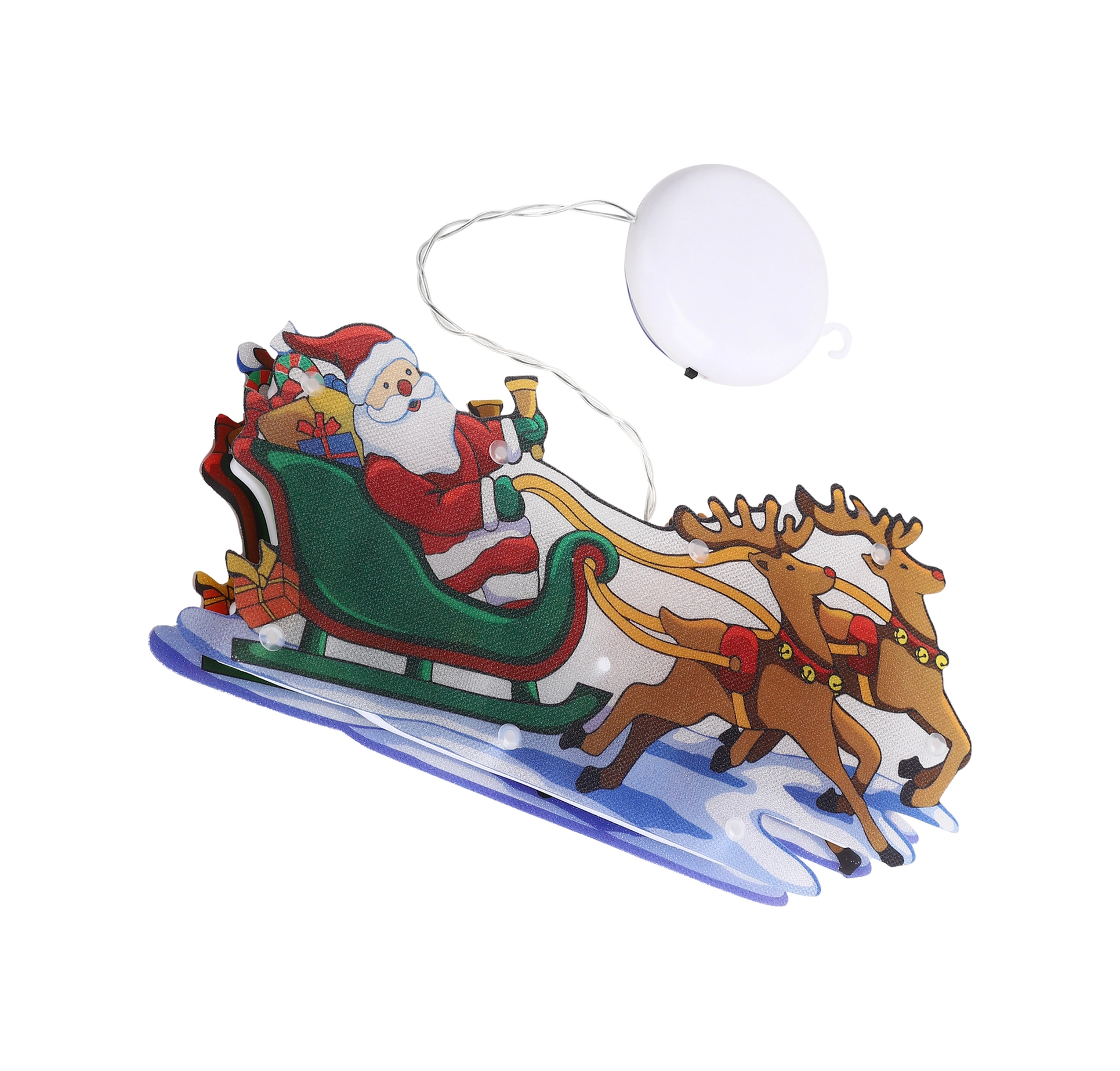 Youtek Aydınlatmalı Porselen Çekmeceli Noel Aracı - 10 Led Işık, Süction Cup Ve Kanca İle Cam Ve Düz Yüzeyler İçin Noel Dekorasyonu Pil Yok Diğer