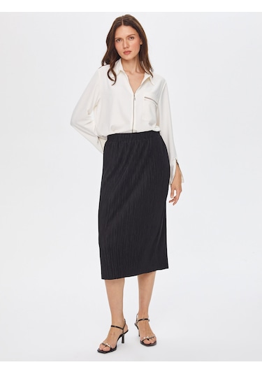 Mini Pilise Örme Etek 69287 U6928710 Siyah