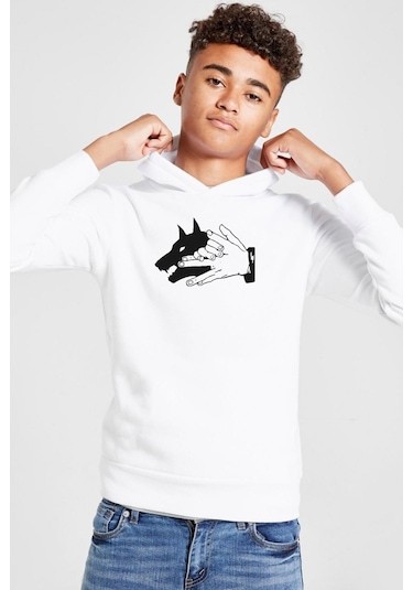 Jujutsu Kaisen Anime Divine Dogs Beyaz Çocuk 3ip Kapşonlu Sweatshirt 001 Beyaz