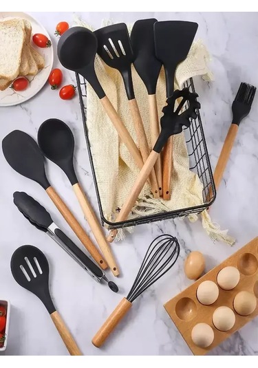 4seasonsmarket Mutfak Spatulası Mutfak Gereçleri Seti 248786611 Siyah