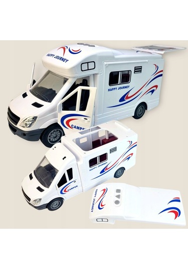 Sürtmeli Sesli Işıklı Oyuncak Karavan Kapıları Açılabilen 29 Cm