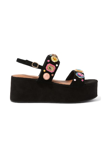 Kurt Geiger Taşlı Platform Topuklu Ayakkabı Siyah