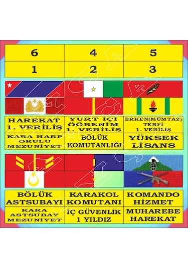 6'Li Birleştirilmiş Şerit Rozet Çok Renkli