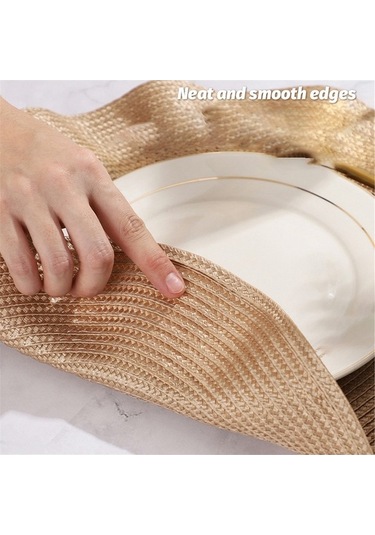 Ulzyvf Yuvarlak Yuvarlak Servisi, Önleyici Mutfak Matı, Mat, Masa Haşlanma Gümüş Gümüş Dalga Amerikan Bt Gümüş