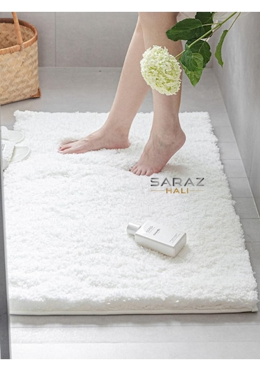 Puffy Banyo Paspas 40 X 60 Beyaz Beyaz