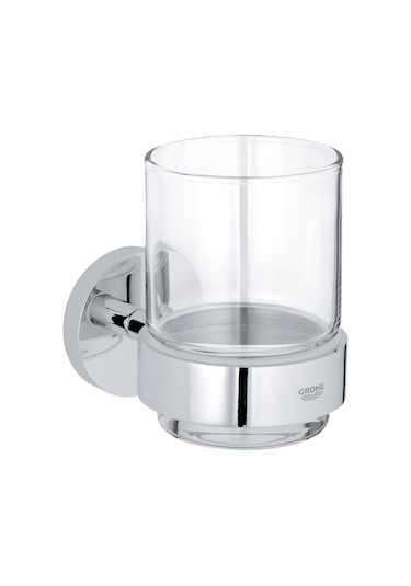 Grohe Essentials New Tutamaçlı Cam Fırçalık Krom, 40447001 Krom