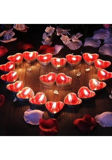50 Adet Tea Light Kalpli Mum Kırmızı Mum Tealight Mum Yılbaşı Mumları Romantik Dekor Mum