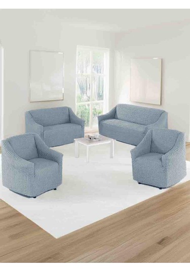 4 Parça Pamuklu Koltuk Örtüsü Takımı Bordo