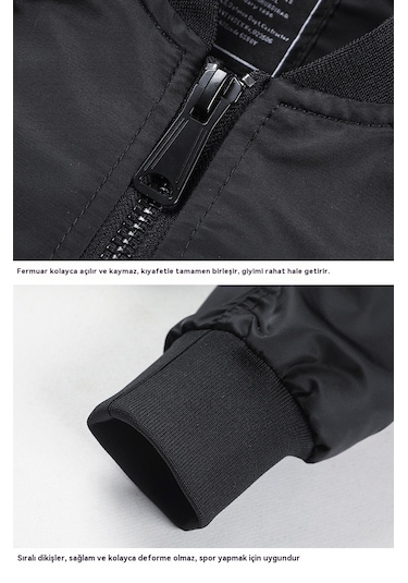 Pamuklu Dolgulu Erkek Bomber Ceket Sarı