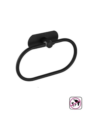 Kendinden Yapışkanlı Yuvarlak Havluluk Mat Siyah Mat Siyah