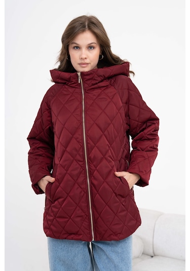 FTZ Women Ftz Kadın Kapitone Kaban Bordo 30966 Bordo