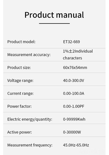 Reedark Tek Fazlı Elektrik Sayacı - 40-300v Ölçüm, Renkli Lcd Ekran, Dın Ray Tipi