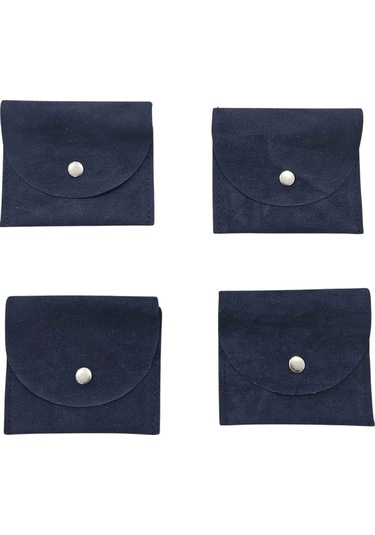 Kadife Süet Zarf Kese Lacivert 50 Adet 8x10 Boy Takı, Altın Kesesi Çıtçıtlı