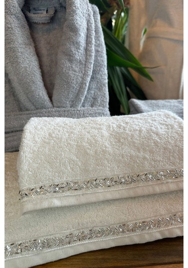 Elart Vals Aile Bornoz Seti 6 Parça Gri Gri