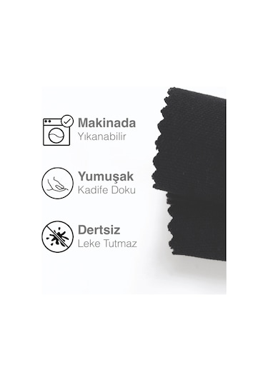 Kadife Dokulu Siyah Renk Daily Series Runner 40 X 140 Siyah