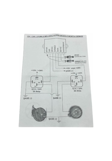 12v Korna Rölesi Modülü-beyni Nurı Alco Melodili