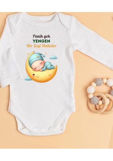 Lupi İsimli Zıbın Yazılı Bebek Zıbın Beyaz-kırmızı Beyaz