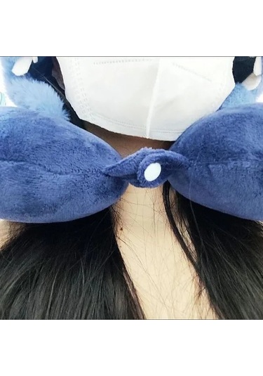 Honeybeeshop 1 Adet Disney Stitch Seyahat Yastığı Mor U Şekilli Boyun Desteği Yumuşak Hafif Kumaş Uçak Uykuları İçin Peluş Dokulu