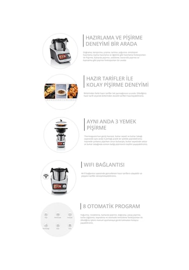 Arzum Ar1181 Thermogusto Çok Fonksiyonlu Akıllı Mutfak Robotu