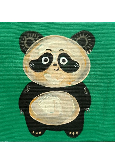 Pet Yavru Hediye Kutusu - Panda - Sanatsal Hediye Kutusu - Yeşil